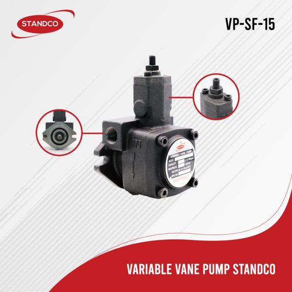 A close-up image of a Variable Vane Pump, showcasing its intricate design and adjustable vanes for variable flow control.