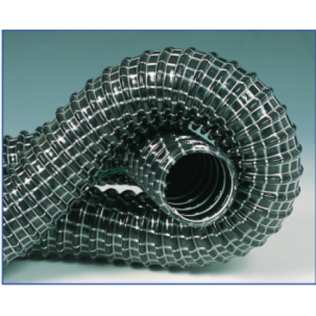 The image showcases the robust construction and flexibility of the Flexible PVC Vacuum Ducting Hose, ensuring reliable performance in various industrial applications.